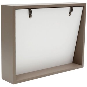 S68QK9 Cadre bloc taupe avec dos incliné pour 2 photos 10x15 cm