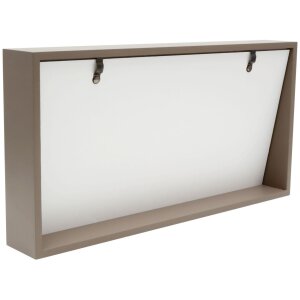 S68QK9 Cadre bloc taupe avec dos incliné pour 3 photos 10x15 cm