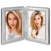 Cadre double DS50 argent brillant 2 photos 10x15 cm