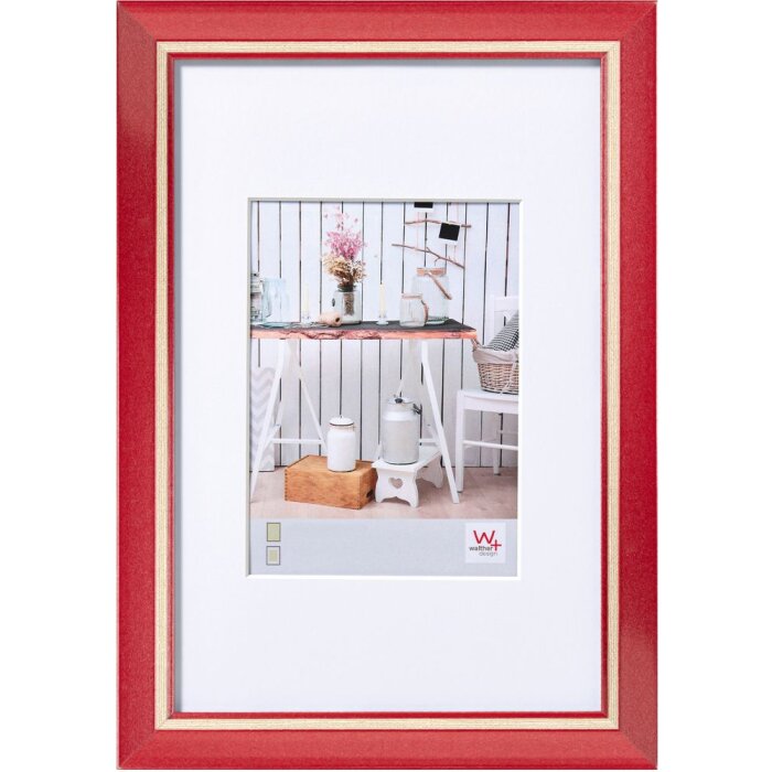 Walther Chalet cadre photo rouge 24x30 cm avec passe-partout 15x20 cm