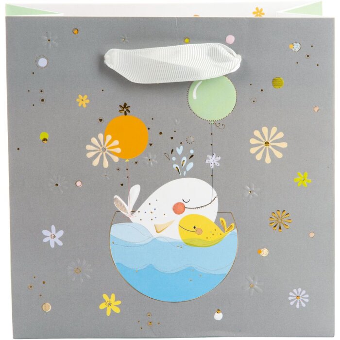 Sac cadeau Little Whale 18x18x8 cm