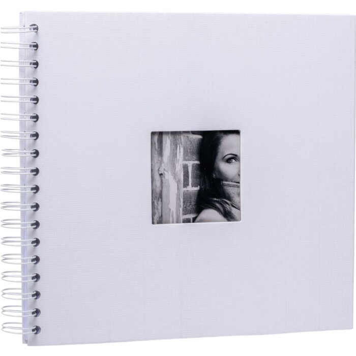 HNFD Album spirale Khari blanc nervuré 24x25 cm 50 pages blanches