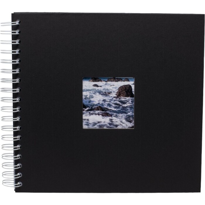 HNFD Album spirale Khari noir mat 24x25 cm 50 pages blanches