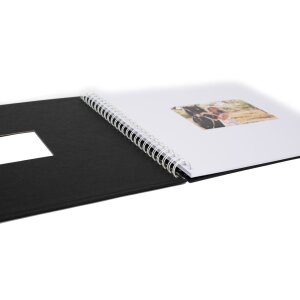 Album spirale Khari noir mat pages blanches 33x33 cm