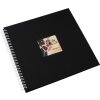 Album spirale Khari noir mat pages blanches 33x33 cm