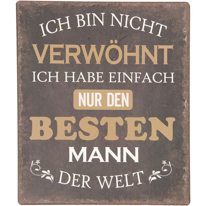 Plaque de texte 13x15 cm - Clayre & Eef 6Y3645D