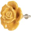 Clayre & Eef 64282 Bouton de porte Ø 4 cm Jaune Céramique Fleurs