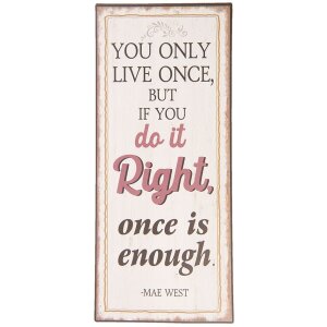 Plaque de texte 13x30 cm - Clayre & Eef 6Y3639E