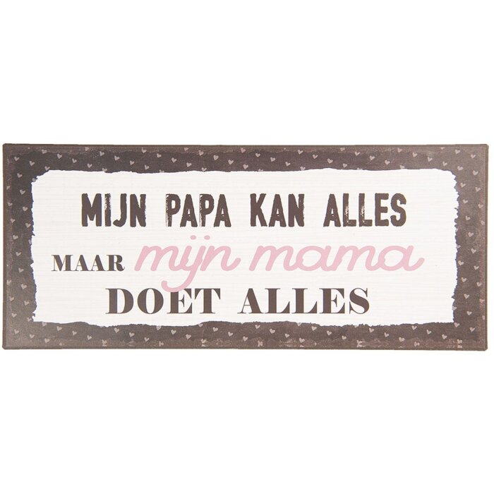 Plaque de texte 30x13 cm - Clayre & Eef 6Y3660NL