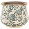 Clayre & Eef 6CE1034M Pot de fleurs Indoor Ø 18x15 cm Beige Vert Céramique Fleurs