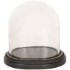 Clayre & Eef 6GL2488 Cloche à verre 18x15x18 cm brun bois verre ovale