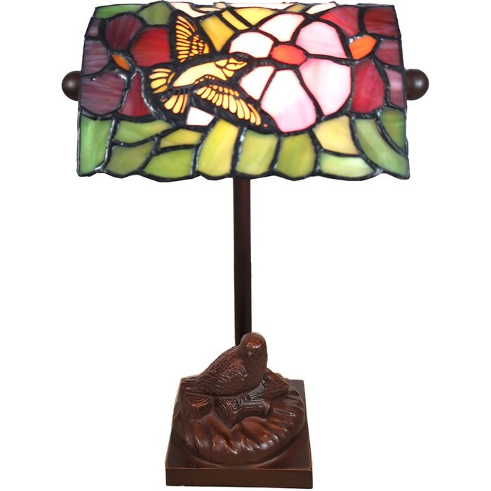 Lampe de table Tiffany oiseau 15x15x33 cm 1x E14 max 25W