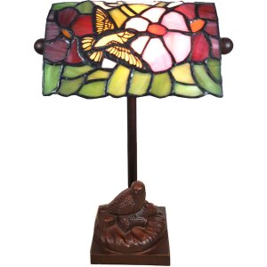 Lampe de table Tiffany oiseau 15x15x33 cm 1x E14 max 25W