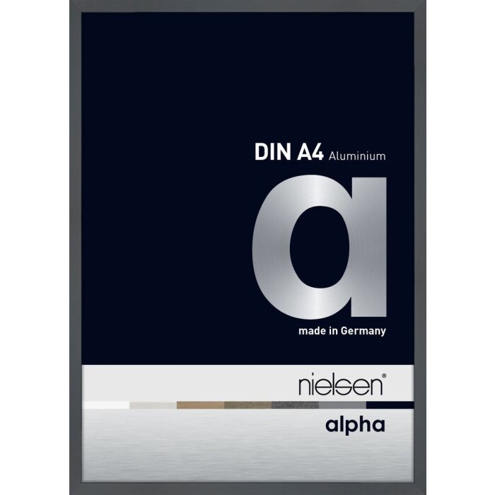 Cadre photo Nielsen aluminium Alpha 21x29,7 cm gris foncé brillant