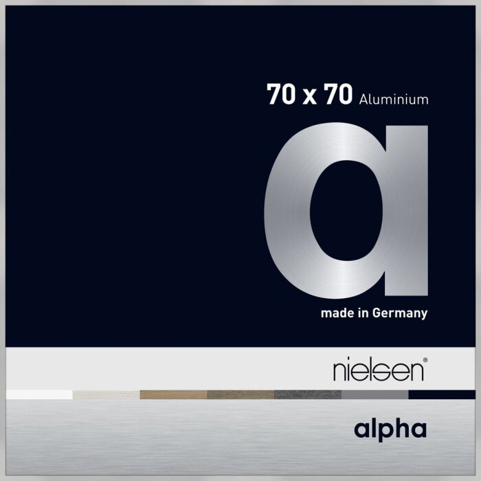 Cadre photo aluminium Nielsen Alpha 70x70 cm argent mat