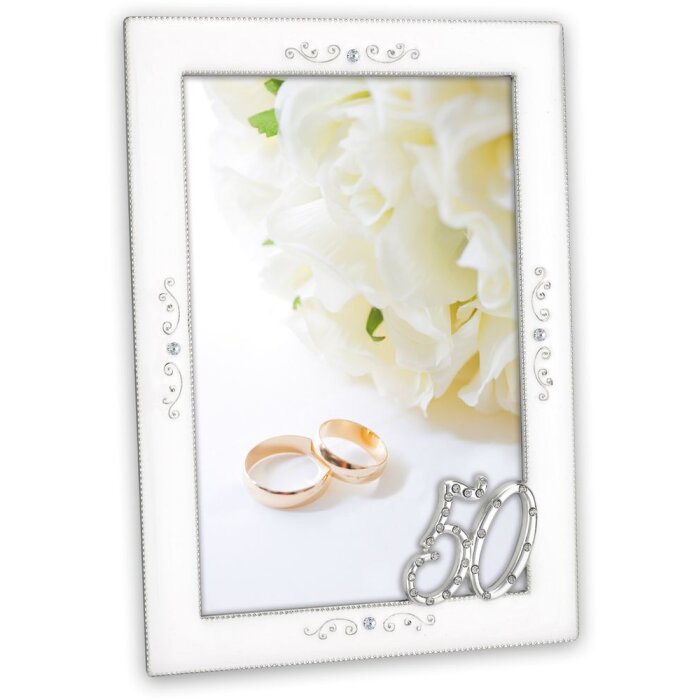 Francesca cadre photo de mariage 50 ans argent 10x15 cm