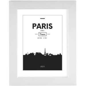 Cadre plastique Paris 10x15 cm blanc