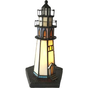 Lampe de table Tiffany Phare Ø 12x28 cm E14-max...