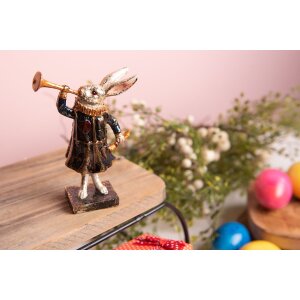 Décoration Lapin avec trompette 8x4x12 cm Clayre & Eef 6PR2524