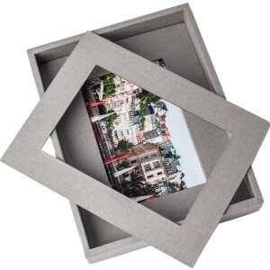 Cadre photo passe-partout 10x15 cm gris