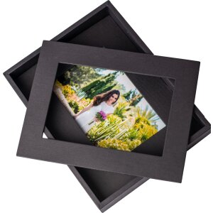 Cadre photo passe-partout 10x15 cm noir