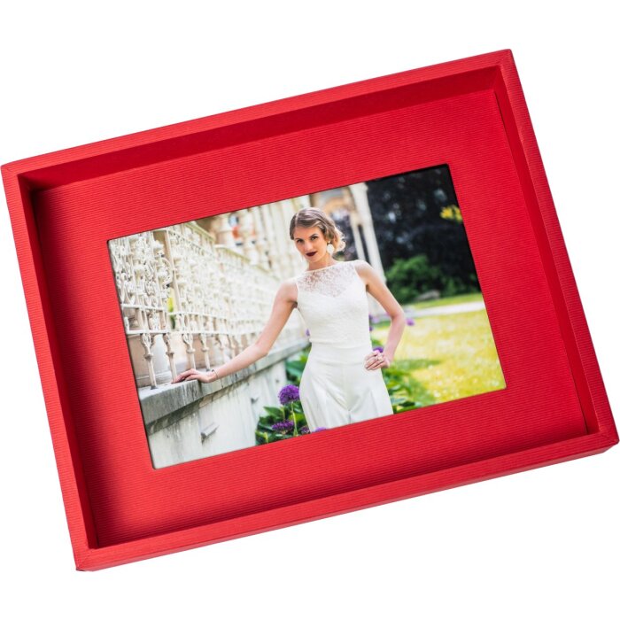 Cadre photo passe-partout 10x15 cm rouge