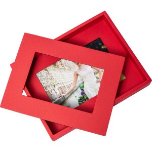 Cadre photo passe-partout 10x15 cm rouge