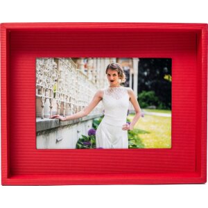 Cadre photo passe-partout 10x15 cm rouge