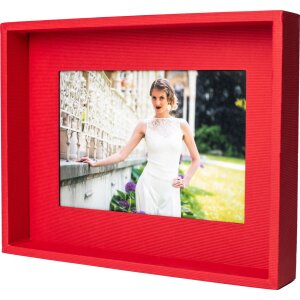 Cadre photo passe-partout 10x15 cm rouge