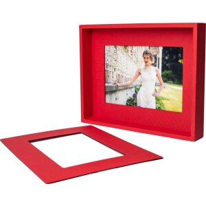 Cadre photo passe-partout 10x15 cm rouge