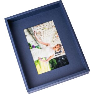 Cadre photo passe-partout 10x15 cm bleu