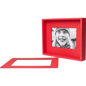 HNFD Cadre photo passe-partout 13x18 cm rouge