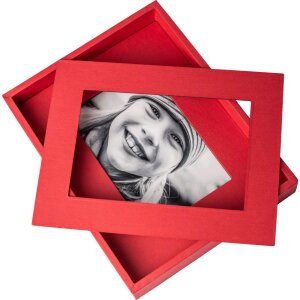 HNFD Cadre photo passe-partout 13x18 cm rouge