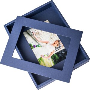 Cadre photo passe-partout 13x18 cm bleu