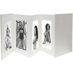 Leporello en lin 10x15 cm gris Leporello passe-partout