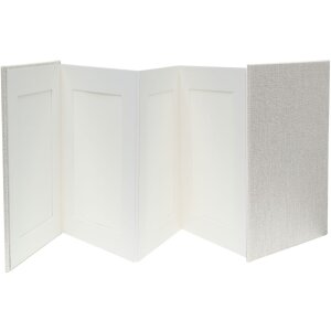 Leporello en lin 13x13 cm gris Leporello passe-partout