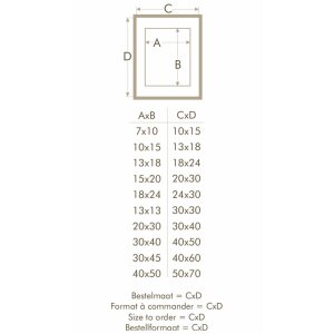 Cadre en bois Deknudt S223H1 naturel 50x70 cm