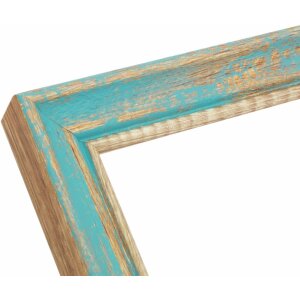 Cadre en bois S46TG turquoise 20x28 cm