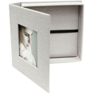 Boîte USB en toile grise 13x13 cm