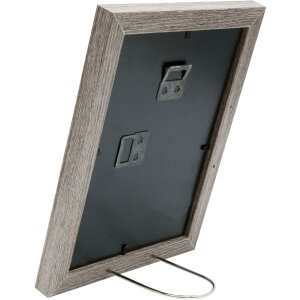 Cadre en bois S66KH3 brun-gris 18x24 cm avec passe-partout