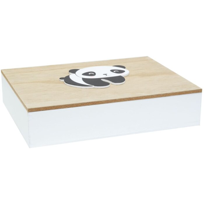 Boîte à photos en bois Deknudt Panda 16,2x21,2x5 cm