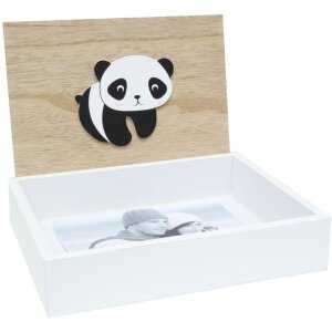 Boîte à photos en bois Deknudt Panda 16,2x21,2x5 cm