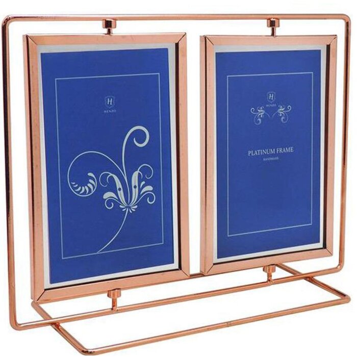 Henzo cadre double Swing 2 photos 10x15 cm or rose