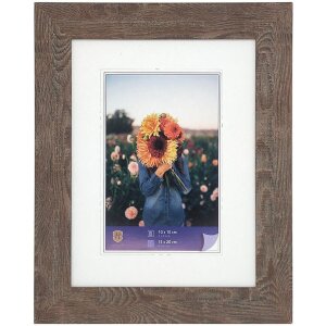 WPC cadre photo Dahlia 15x20 cm brun moyen