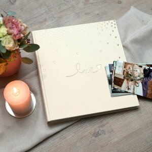 Goldbuch album de mariage Raining Hearts pêche 30x31 cm 60 pages blanches