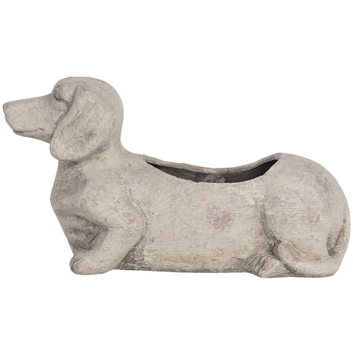 Clayre & Eef 6TE0305 Pot de fleurs Intérieur 24x9x13 cm Gris Chien