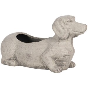 Clayre & Eef 6TE0305 Pot de fleurs Intérieur 24x9x13 cm Gris Chien