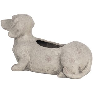 Clayre & Eef 6TE0305 Pot de fleurs Intérieur 24x9x13 cm Gris Chien