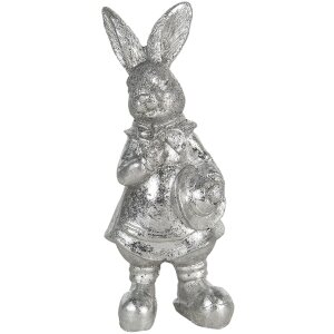 Décoration Lapin 6x6x13 cm argent 6PR3097ZI