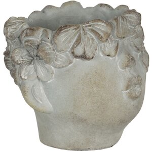 Pot de fleurs 16x15x13 cm gris 6TE0314